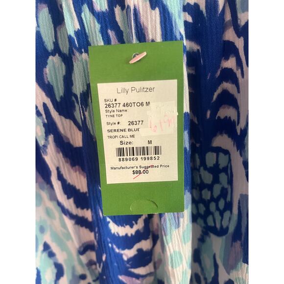 NWT Lilly Pulitzer tank TYNE top serene blue Size Medium adjustable straps - Picture 7 of 8
